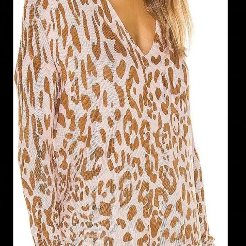 Show Me Your Mumu Kit Pink Cheetah Print Oversized Sweater size XS